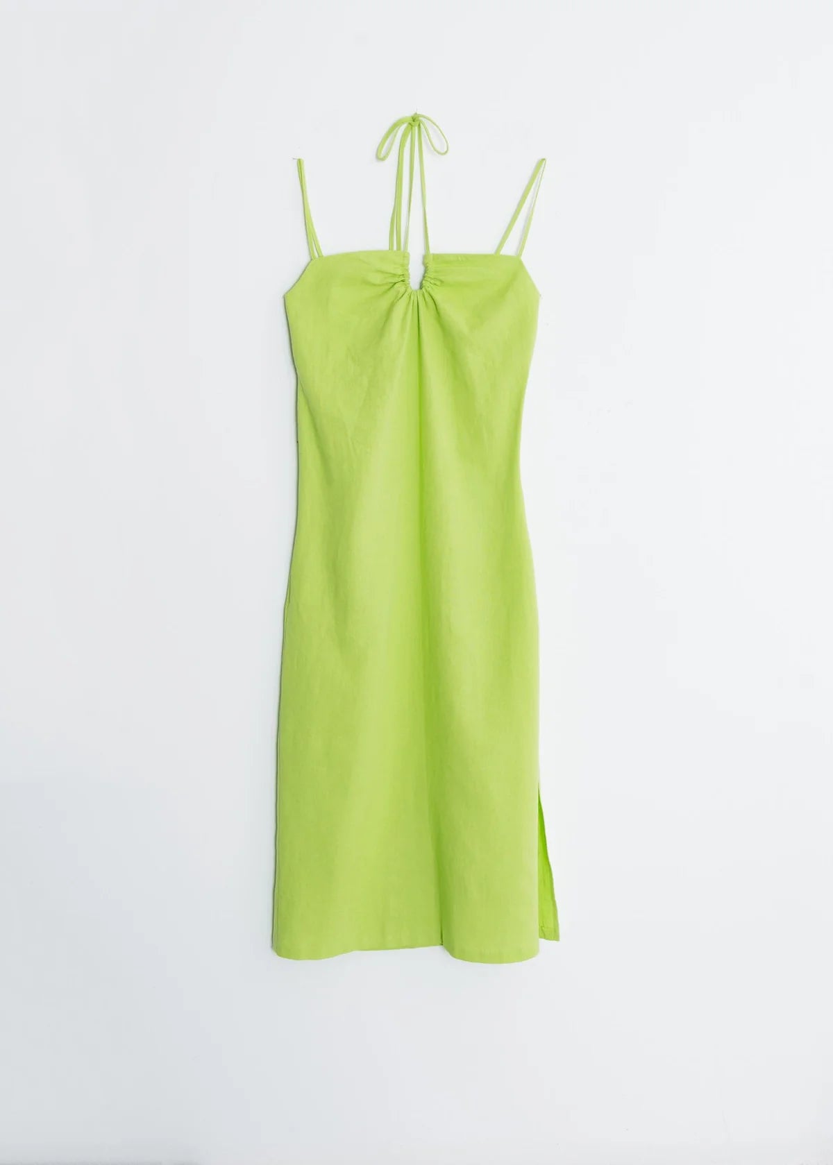 VESTIDO MIDI CON LINO