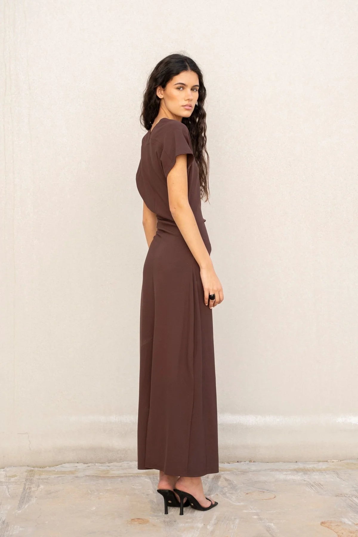 VESTIDO MIDI DRAPEADO