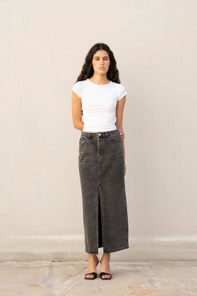 FALDA MIDI DENIM