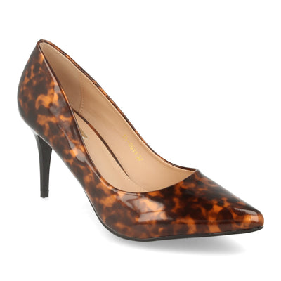 Zapato de Salon con Tacón de Aguja Marron