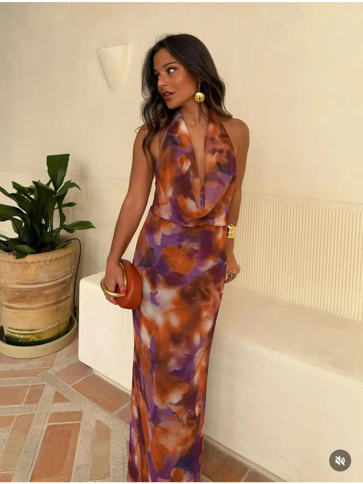 Vestido de tul estampado