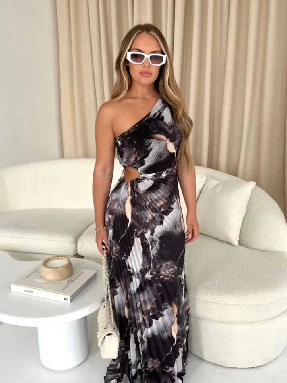 VESTIDO LARGO CON ESTAMPADO