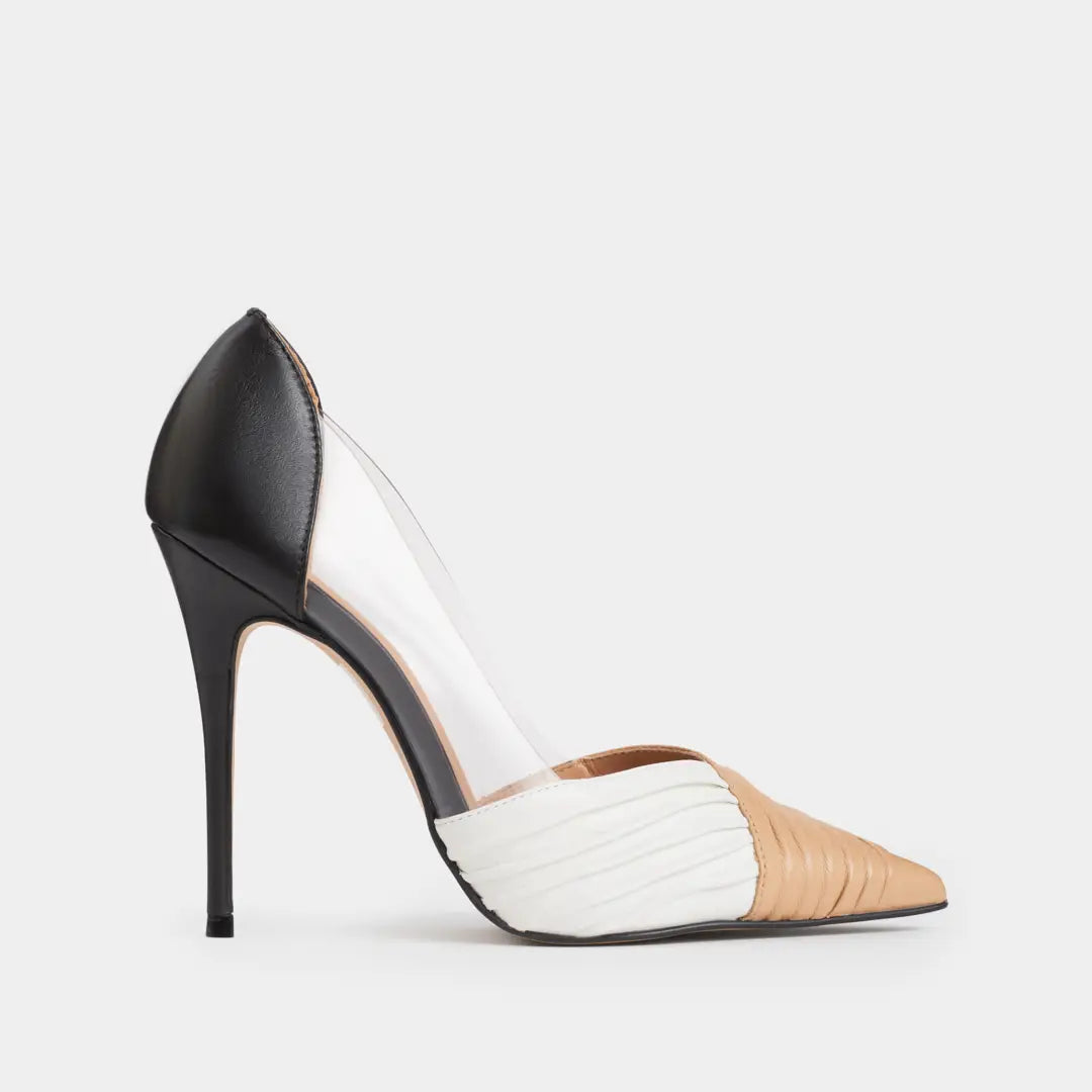 Zapatos Stilettos Aurora combinados de piel de cabra y vinilo