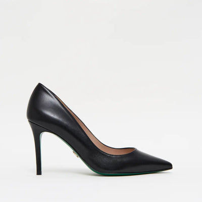 Zapatos Stilettos Viena negros en piel de cabra.