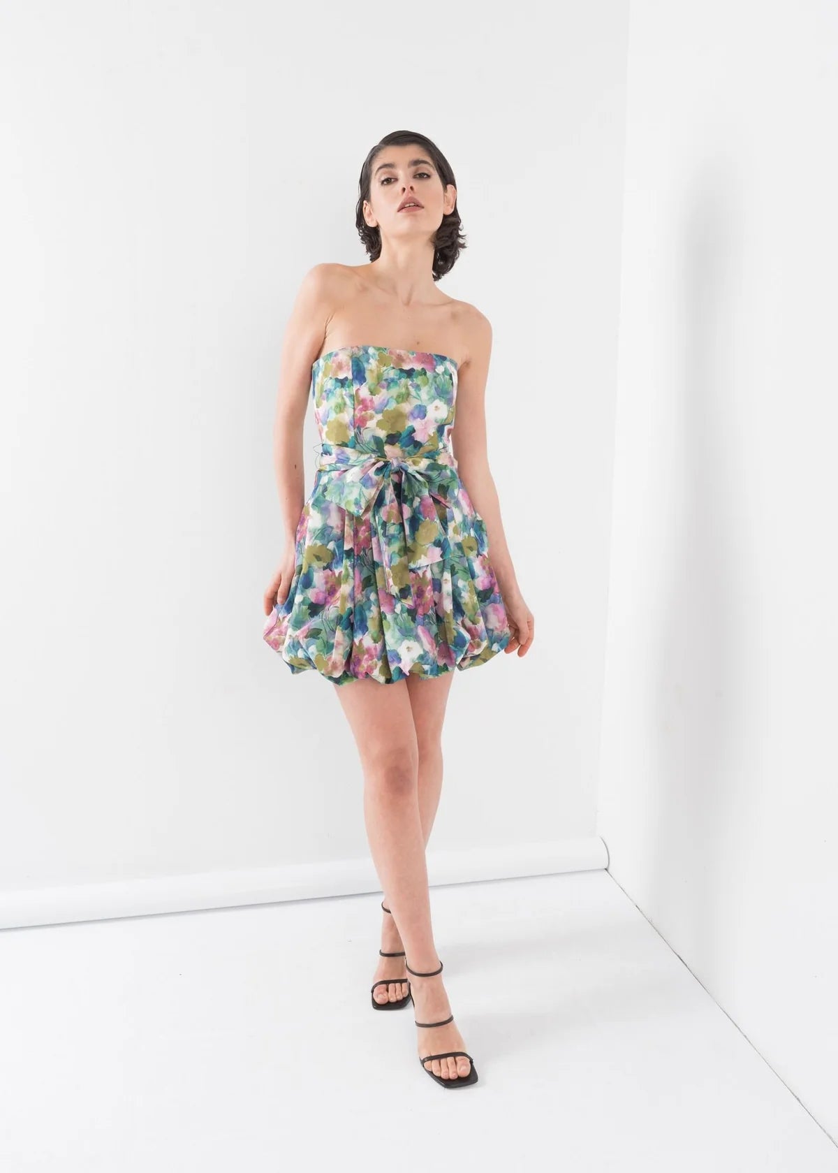 VESTIDO TAFETA FLORES