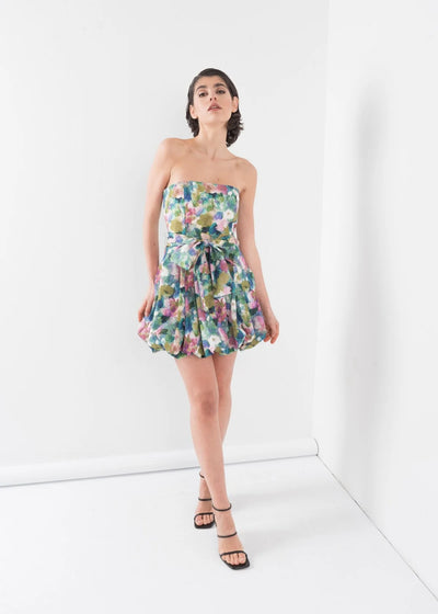 VESTIDO TAFETA FLORES