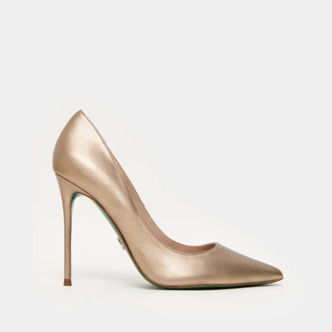Zapatos Stilettos Madrid dorados de piel metalizada