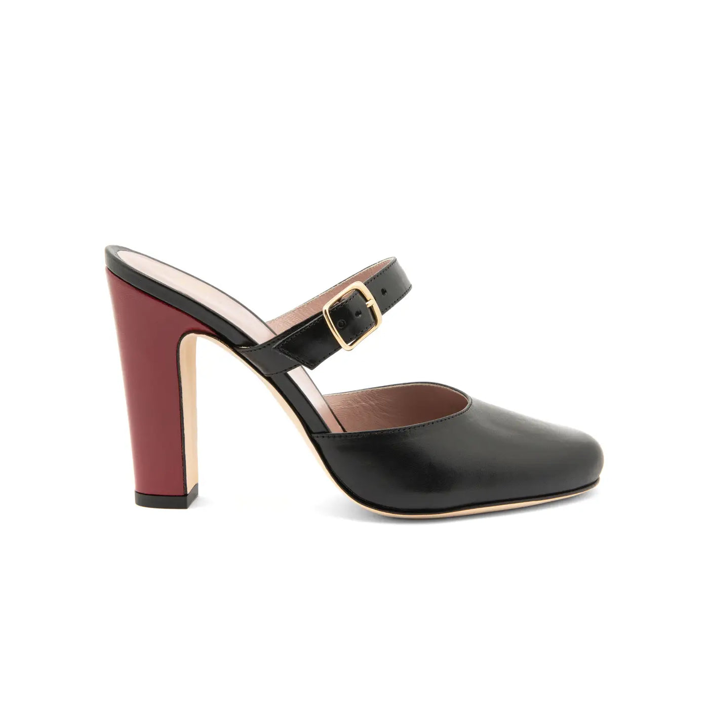 Zapato Nina Vitellino Negro Cabrito Rojo 100mm