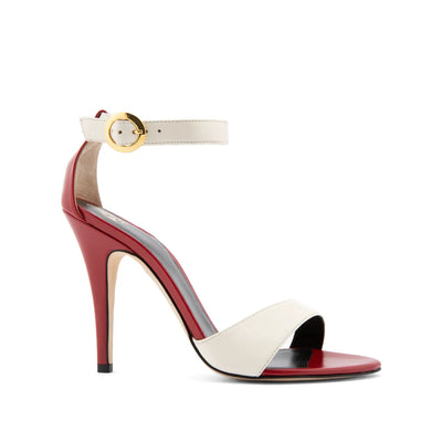Sandalia bicolor Sophie Napa Crema Napa Roja 110mm