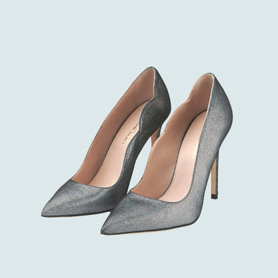 ZAPATOS DE PIEL HOLOGRÁFICOS CON PURPURINA NEGRA