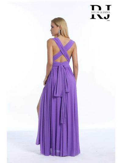 Vestido de noche midi con abertura, moderno y sencillo