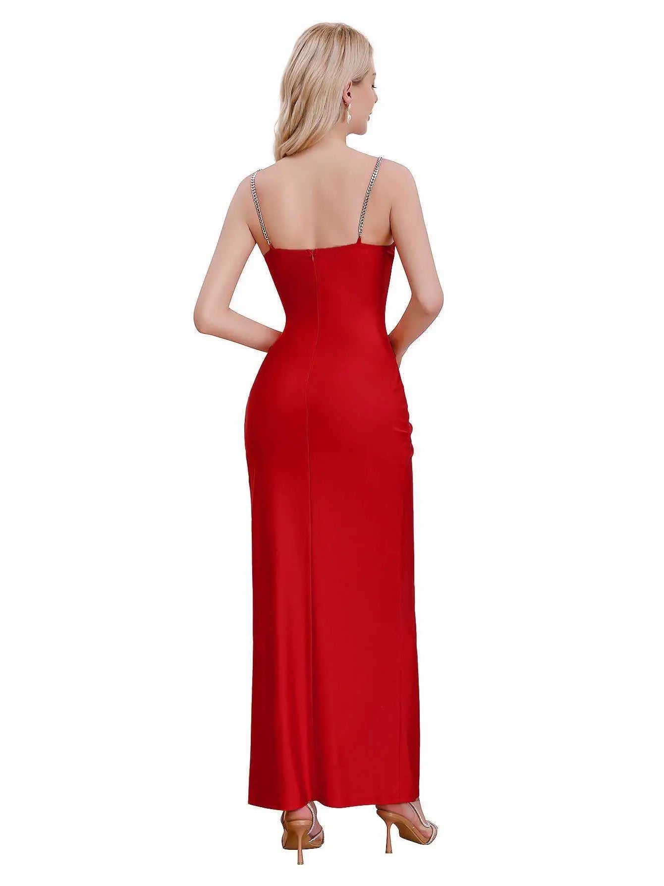 Vestido midi con abertura, moderno y sencillo