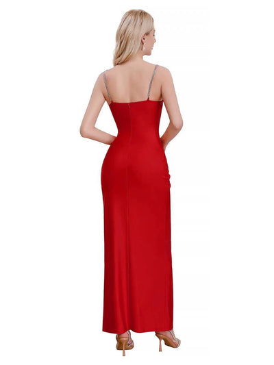 Vestido midi con abertura, moderno y sencillo