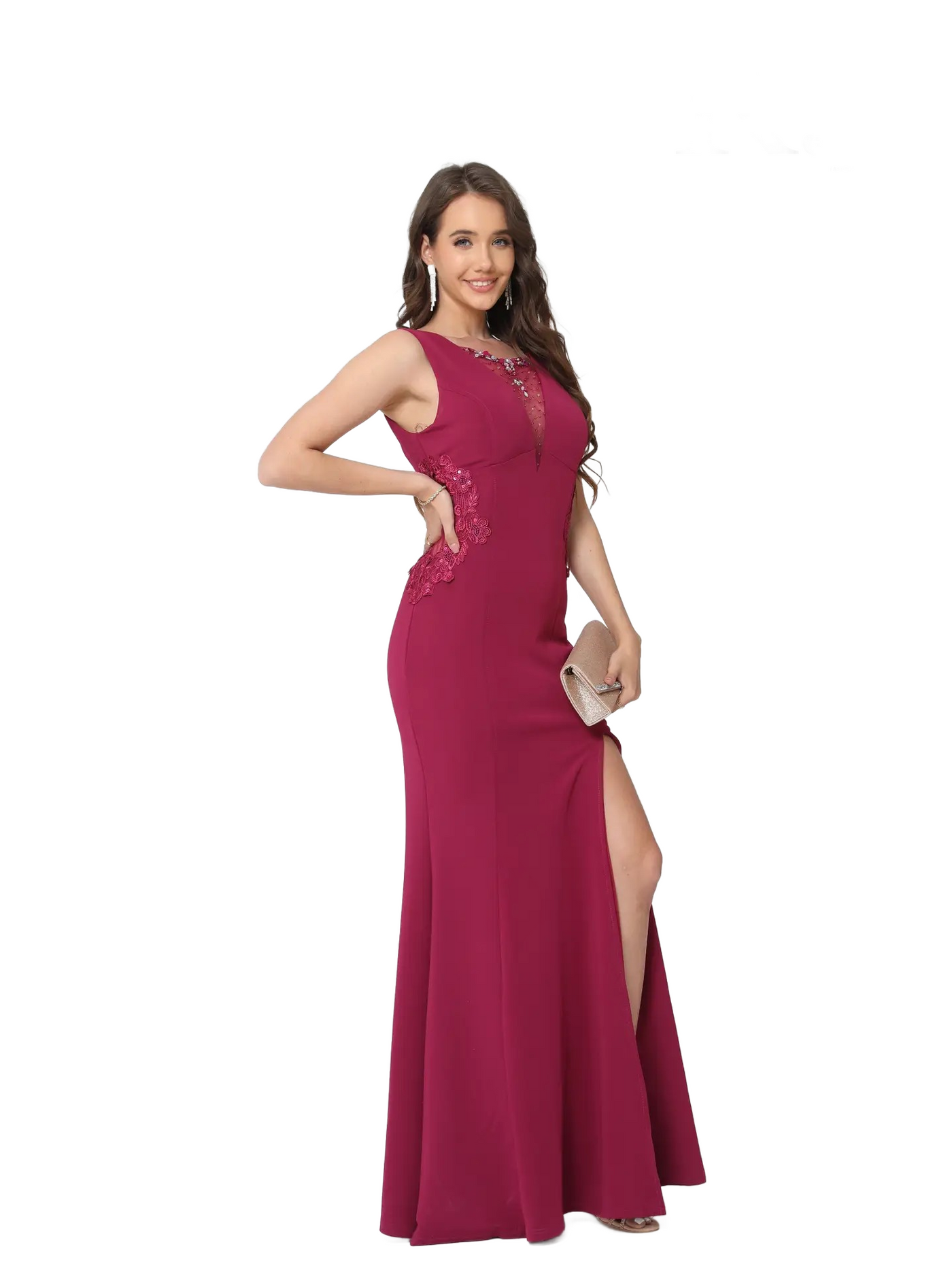 Vestido De Noche con apertura frontal