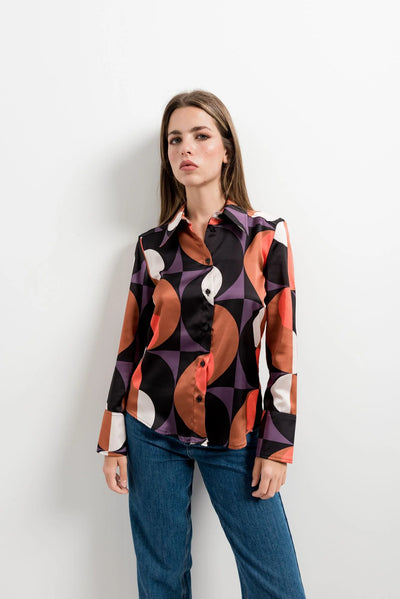 CAMISA SATINADA ESTAMPADA
