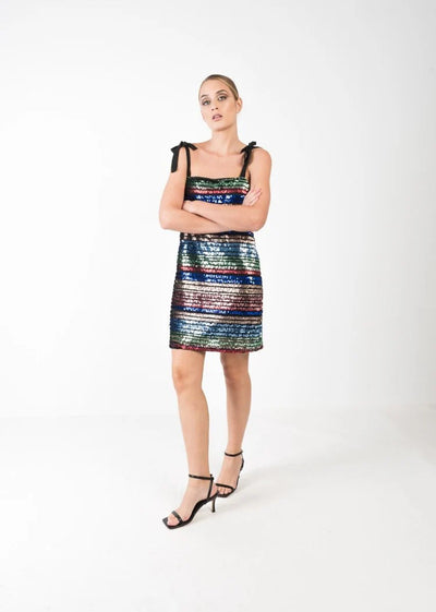 VESTIDO LENTEJUELAS RAYAS