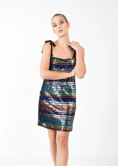 VESTIDO LENTEJUELAS RAYAS