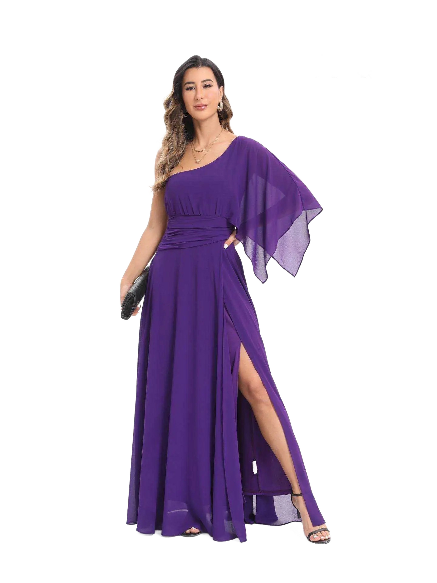 Vestido asimétrico con abertura