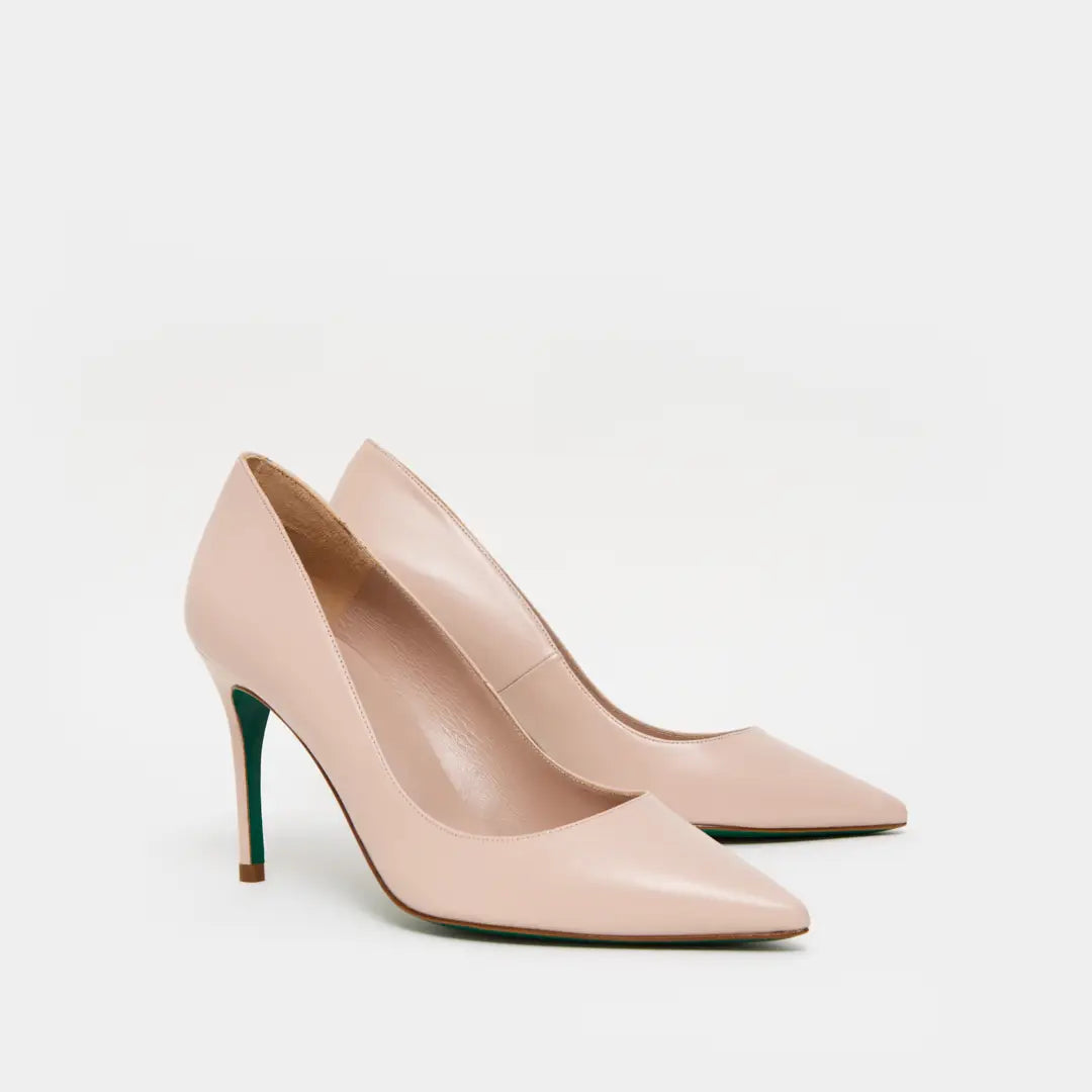 Zapatos Stilettos Viena nude en piel de cabra.