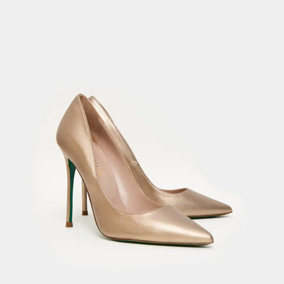 Zapatos Stilettos Madrid dorados de piel metalizada