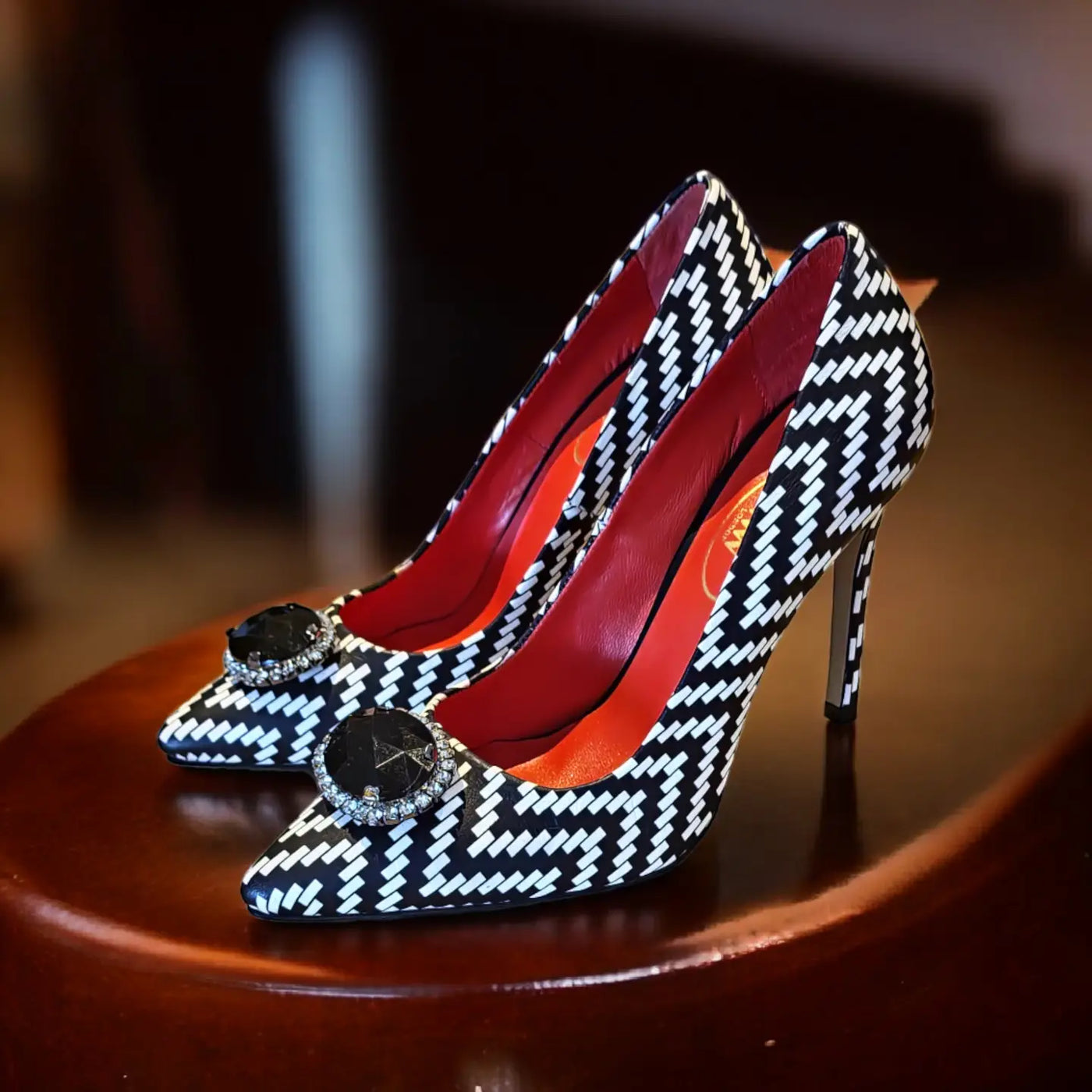 ZAPATOS DE TACÓN WOLF & ST.OZZY DE PIEL DE BECERRO CON ESTAMPADO DE CEBRA