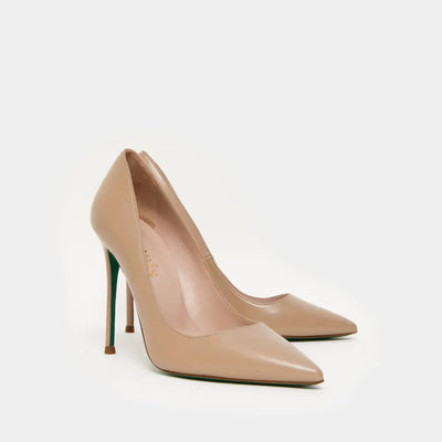 Zapatos Stilettos Madrid dorados de piel metalizada  camel