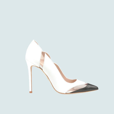 ZAPATO TACÓN STILETTO BICOLOR DE PIEL TRANSPARENTE