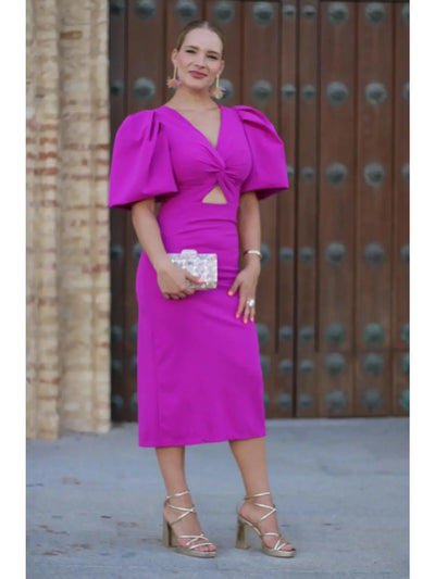 Vestido midi liso