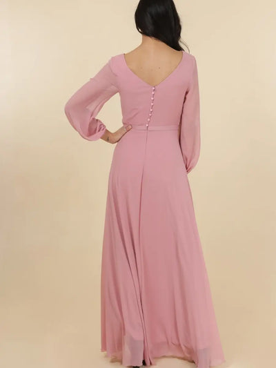 Vestido con mangas abullonadas