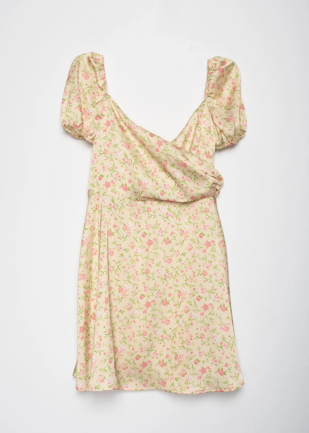 VESTIDO CRUZADO FLORES AMARILLA