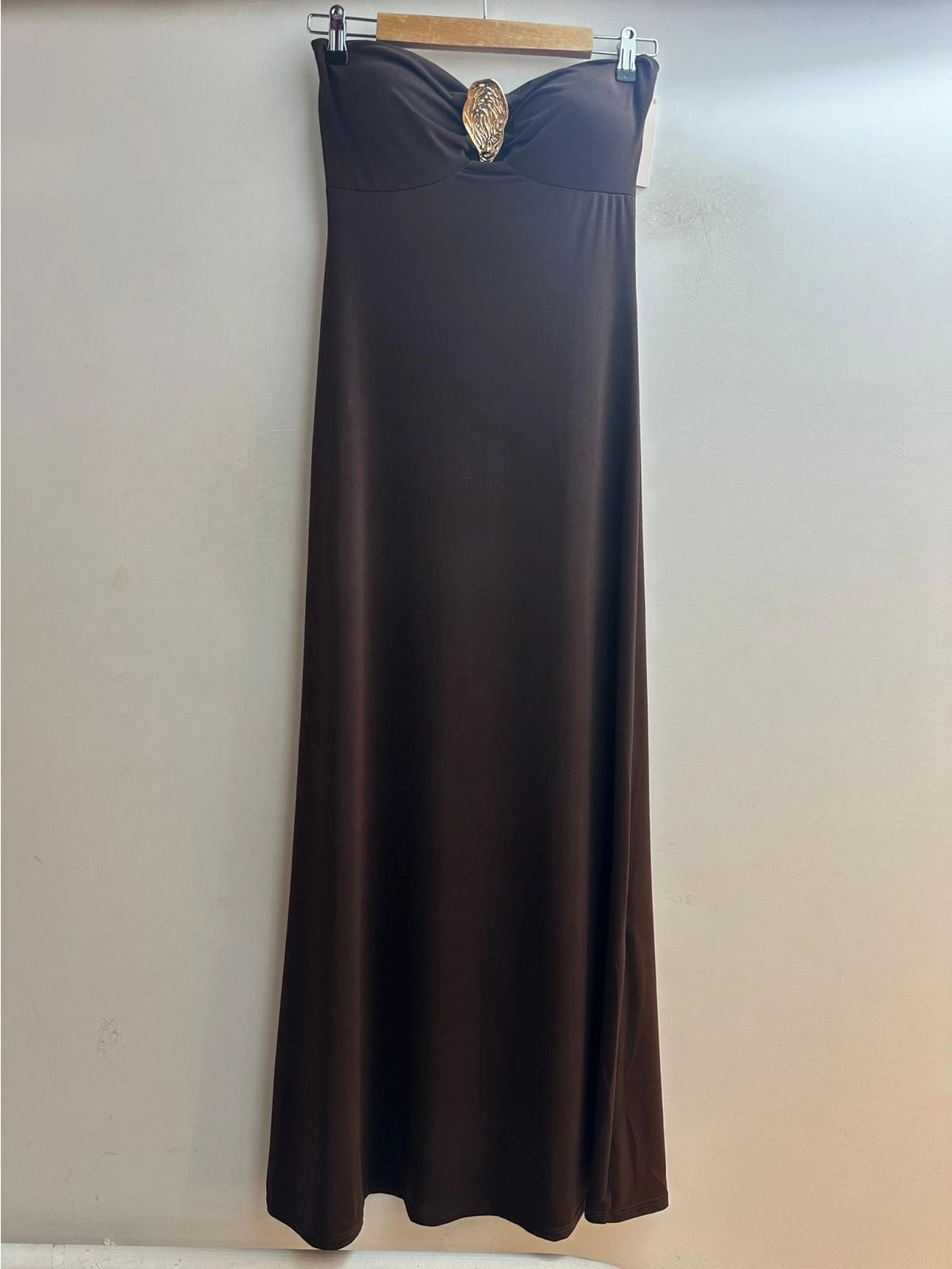 Vestido largo sin tirantes