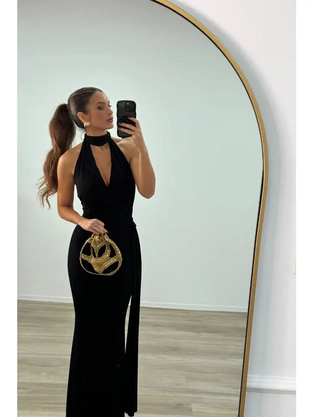 Vestido largo liso