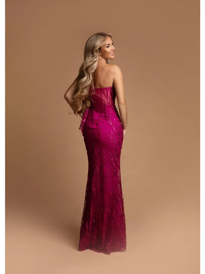Vestido largo con lentejuelas