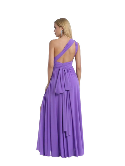 vestido convertible con abertura,
