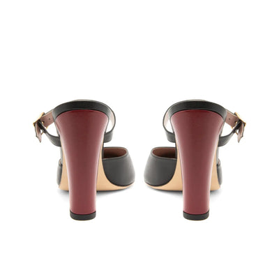 Zapato Nina Vitellino Negro Cabrito Rojo 100mm