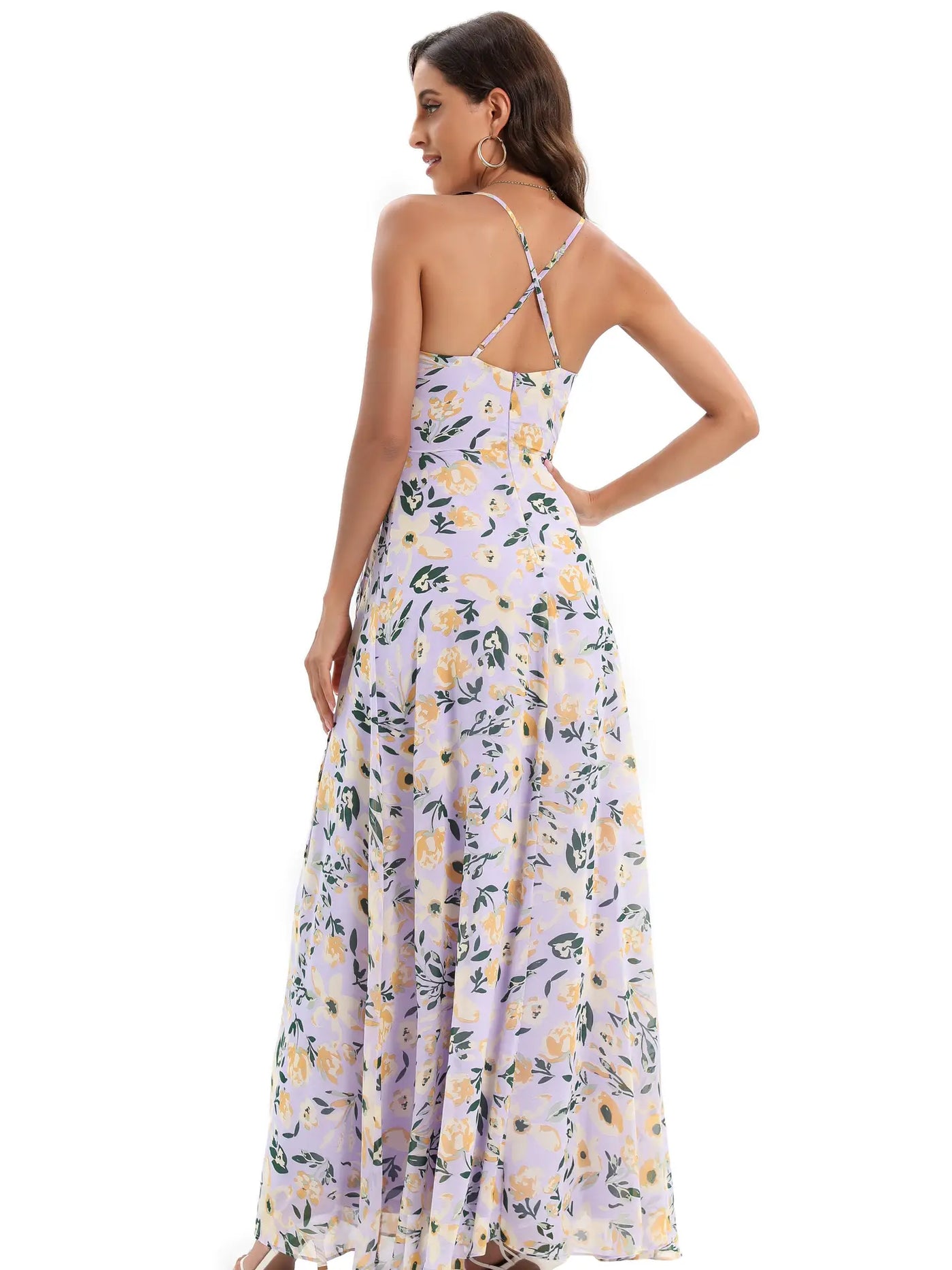 Vestido largo estampado floral