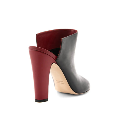 Zapato de tacón ancho Lory Napa Negro Napa Rojo 100mm