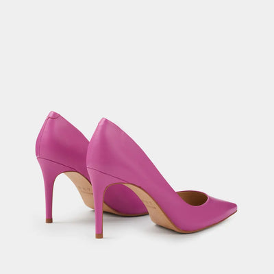 Zapatos Stilettos Venus morados de piel de cabra.