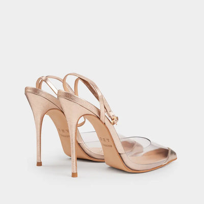 Zapatos Stilettos Ariel dordo de piel con vinilo