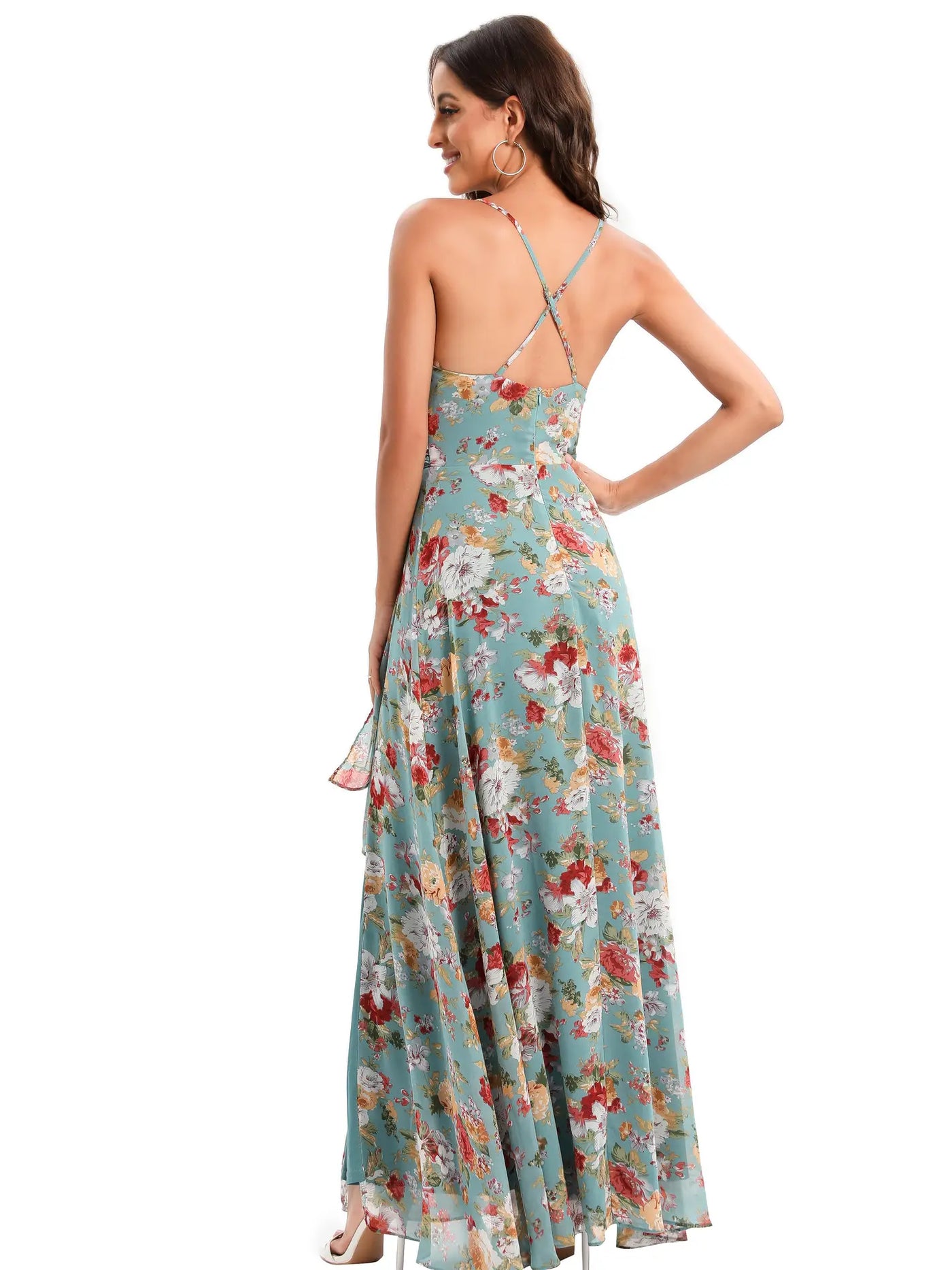 Vestido largo estampado floral