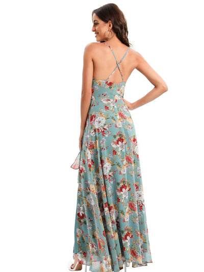 Vestido largo estampado floral