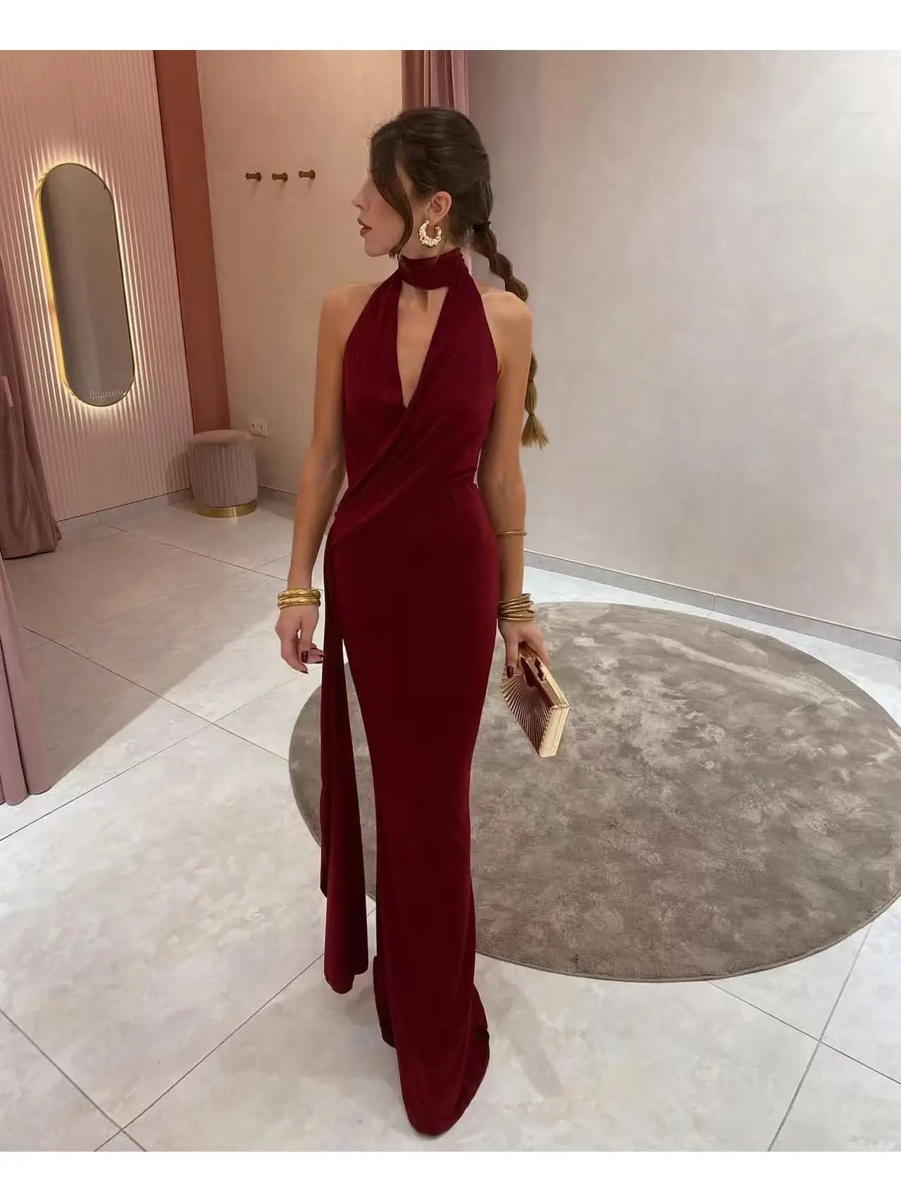 Vestido largo liso