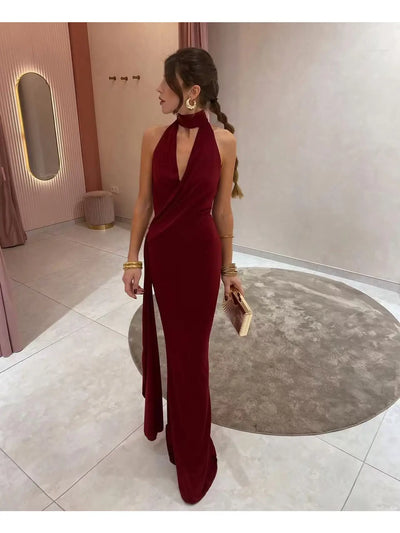 Vestido largo liso