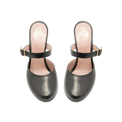 Zapato Nina Vitellino Negro Cabrito Rojo 100mm