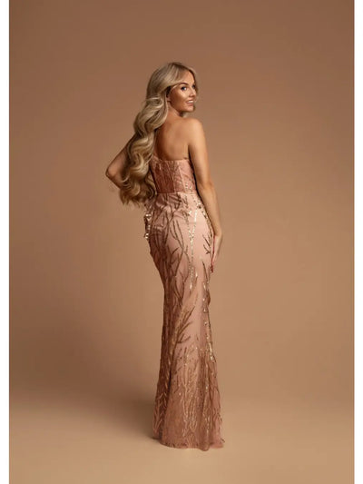 Vestido largo con lentejuelas