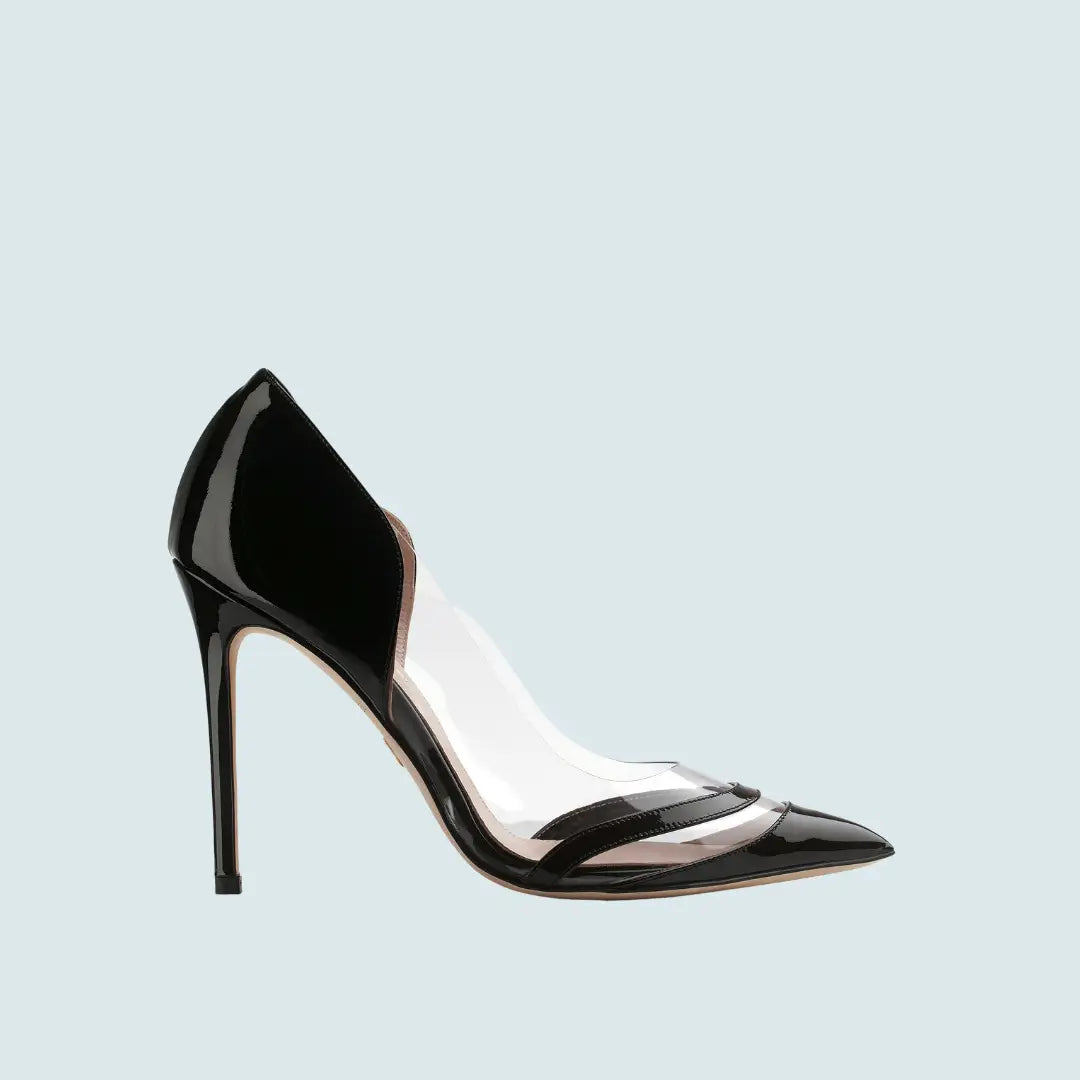ZAPATOS DE TACÓN DE CHAROL CON PUNTA PUNTIAGUDA