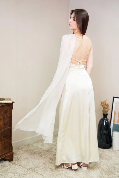 Vestido de ceremonia asimétrico de satén