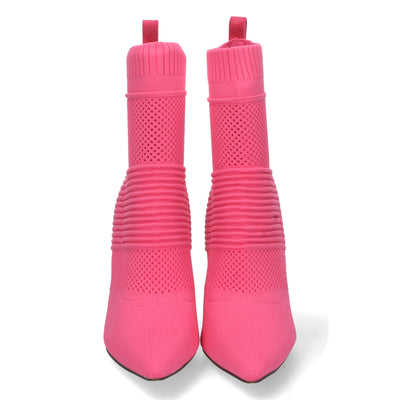 Botín con Tacón de Aguja Fucsia