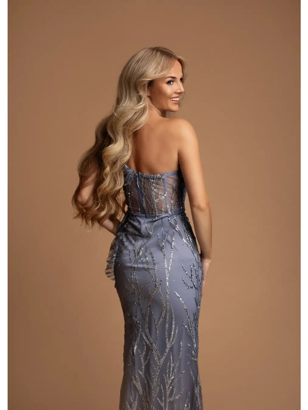 Vestido largo con lentejuelas