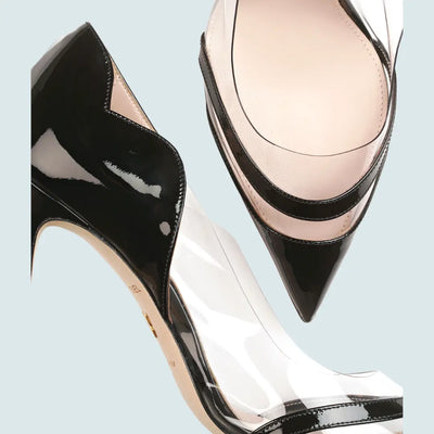 ZAPATOS DE TACÓN DE CHAROL CON PUNTA PUNTIAGUDA